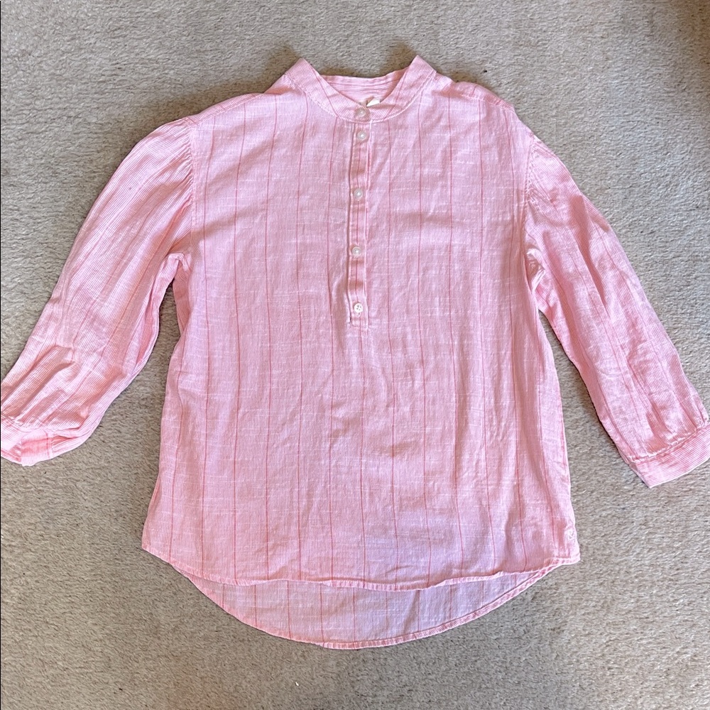 Treasure & Bond 100%Cotton half button up shirt XS